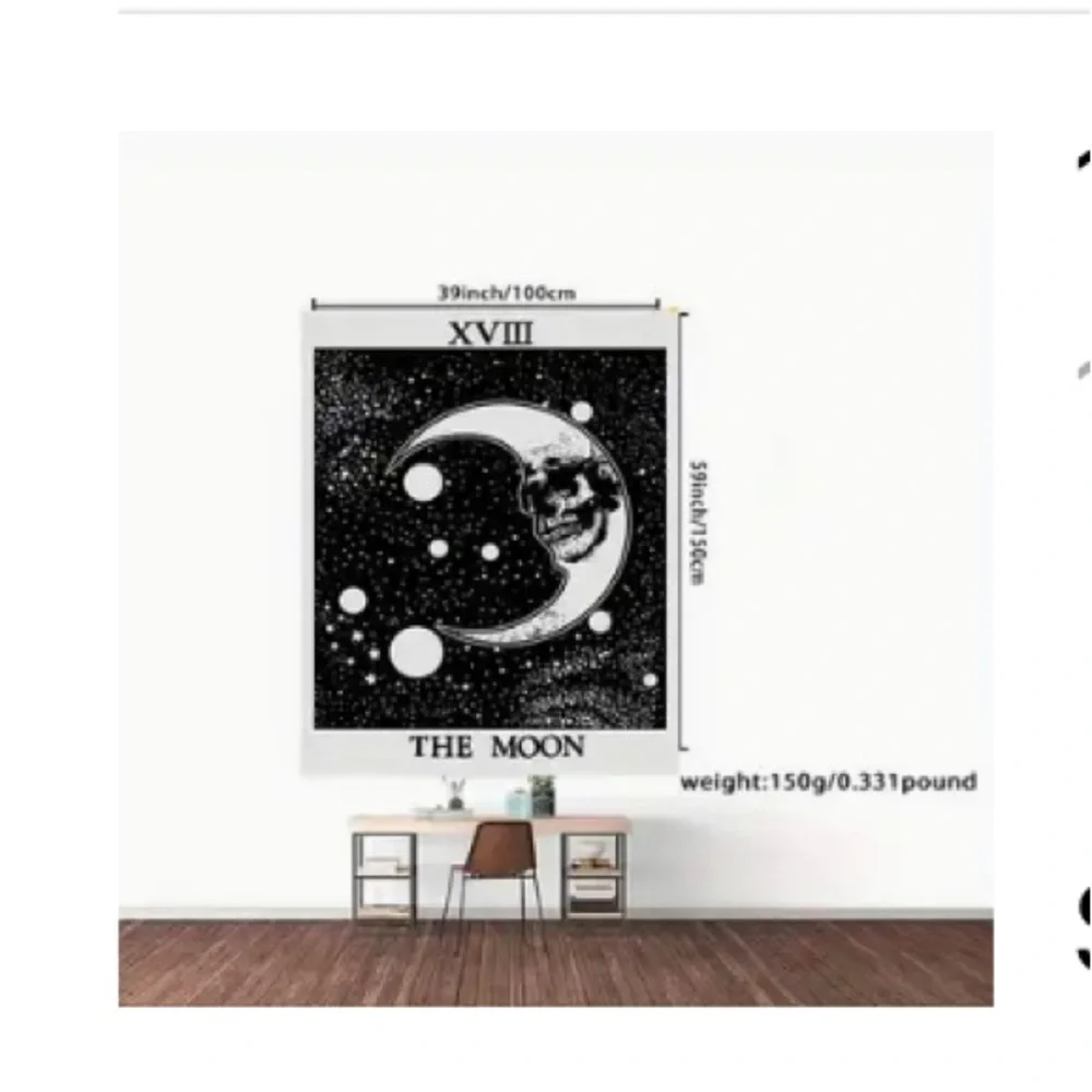 Pair of moon and earth wall hanging tapestries